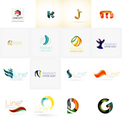 Set of universal company logo ideas, business icon collection