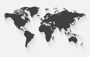 Vector world map illustration.