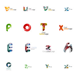 Set of universal company logo ideas, business icon collection