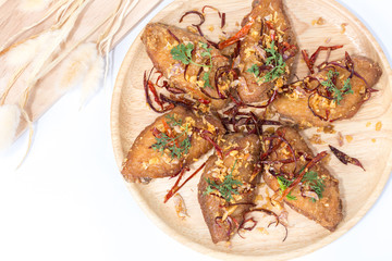 Fried chicken wings spicy