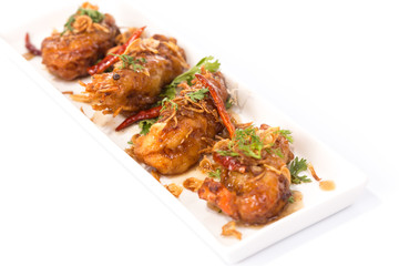 Fried  shrimp with Tamarind Sauce