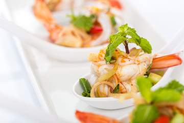 Spicy salad Shrimp with lemon grass and mint
