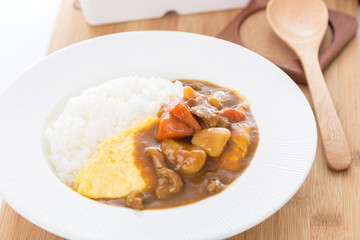curry pork and omelette