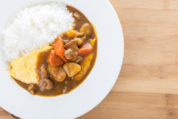 curry pork and omelette