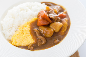 curry pork and omelette