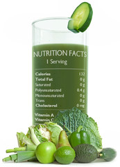 Green juice with nutrition facts