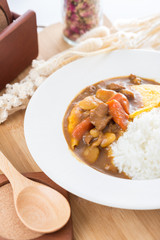 curry pork and omelette