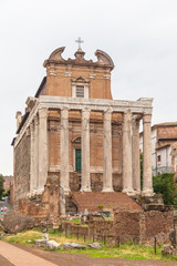 Fototapeta na wymiar Ancient church in roman ruins