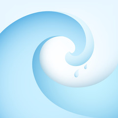 Illustration of abstract wave with water drops.