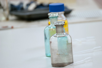 Chemistry Bottles with Chemicals