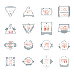Set of Hipster Vintage Labels or Badges. Thin Line Design Template