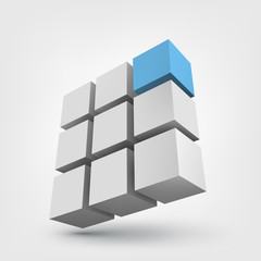 Composition of 3d cubes.