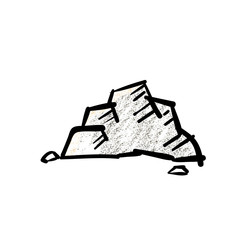 Vector : Rock with pencil shading in hand drawing cartoon style