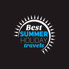 Obraz premium Retro summer vintage label on dark background. Tropical paradise, beach vacation, adventure and travel