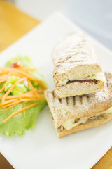 cheese tuna and sundried tomato toasted baguette