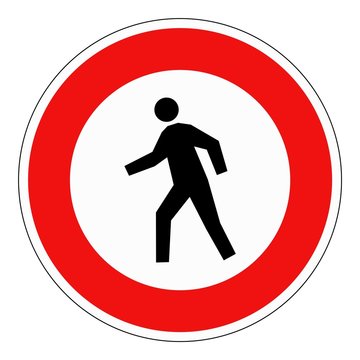 Panneau interdit aux pi&eacute;tons