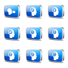 Think Web Internet Square Vector Blue Icon Design Set