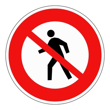 Panneau interdit aux pi&eacute;tons