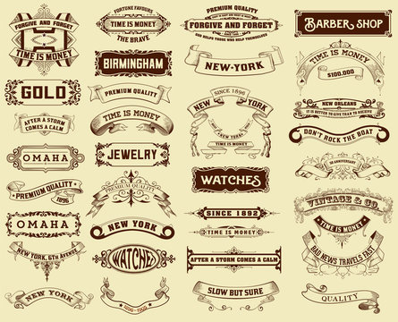 Mega pack of labels and banners