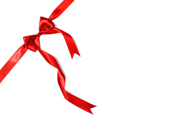 Red ribbons with bow