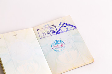 Visas and stamps in passport