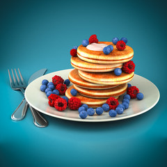 Pancakes with berries