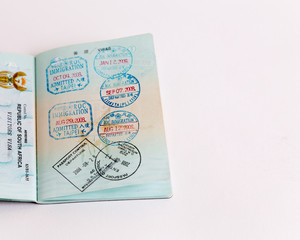 Visas and stamps in passport