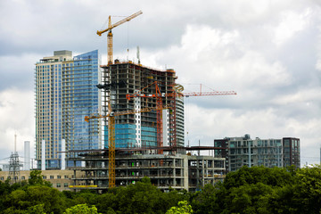 Construction of new modern building, downtown Austin, TX