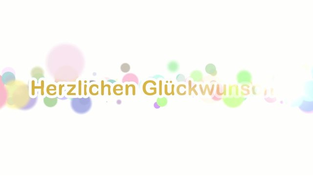 Herzlichen Gl&uuml;ckwunsch - Bunte Partikel