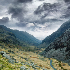 stormy llanberis pass snowdonia