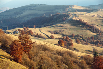 autumn carpathian hillsides