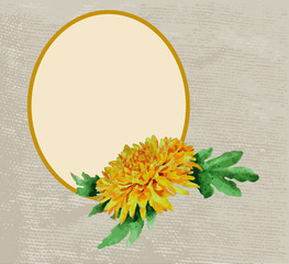 frame decorated with chrysanthemum