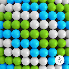 Abstract technology background with balls. Spheric pattern. 