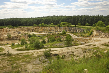 Fototapeta na wymiar Old quarry in Jozefow. Poland