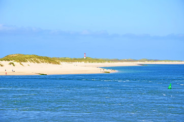 Nordseestrand und Leuchtturm Sylt-List am 