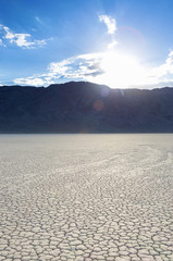 Long Traces of Moving Stones in Racetrack Playa Old Dried Lake i