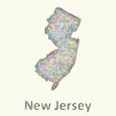 New Jersey line art map