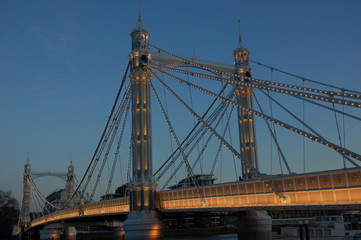 Albert Bridge in the evning. London, UK.