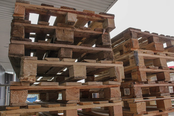 Several Wooden Pallets for transportation and logistic
