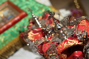 Fototapeta premium two crowns for wedding