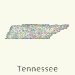 Tennessee line art map