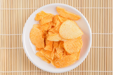 potato chips on white plate
