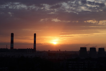 Fototapeta na wymiar View of thermoelectric power plant