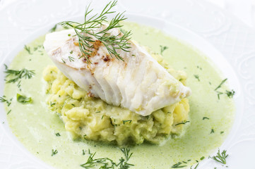 Cod filet in Basil Champagne Foam
