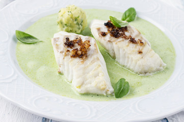 Cod filet in Basil Champagne Foam