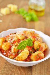 Potato gnocchi with tomato sauce