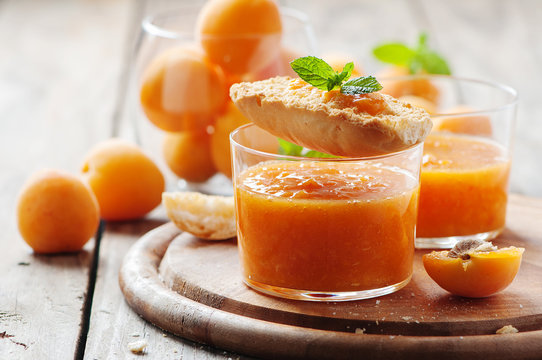 Apricot jam with bread
