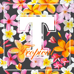 Tropical Flowers Graphic Design - for t-shirt, fashion, prints