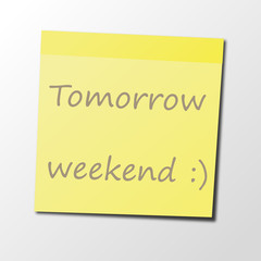 sticker reminder of the weekend. vector. isolated
