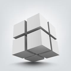 Composition of 3d cubes.